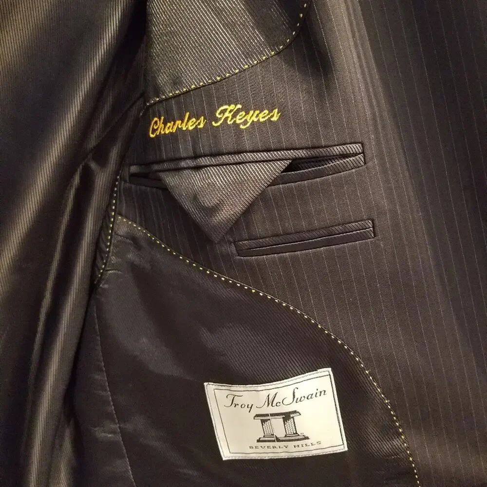 Big & Tall‎ Men's Black Sports Coat Blazer Jacket Troy McSwain Plus Size 4XL